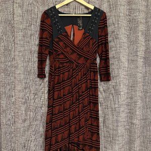 Free People Red and Navy Dress